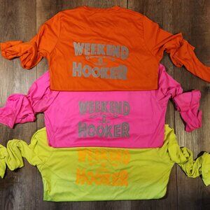 🌸FISHING BUNDLE!🎣Hot Pink Neon Orange Lime Yellow Performance Fishing Long-S/M